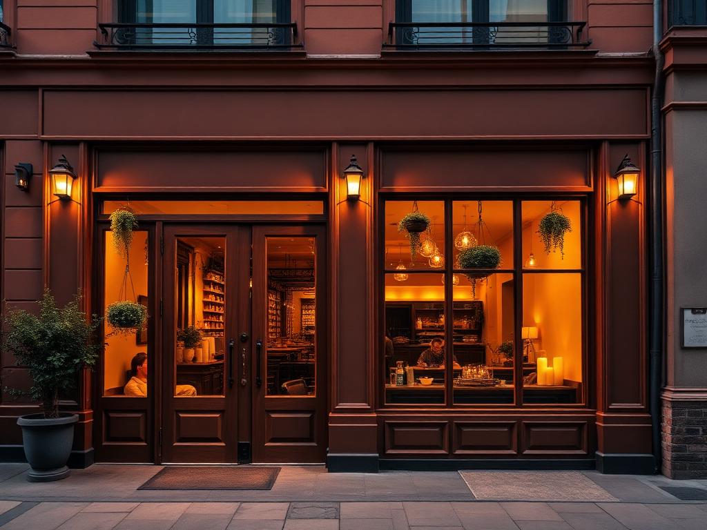 Cozy exterior entrance of LA SizzlerS cafe